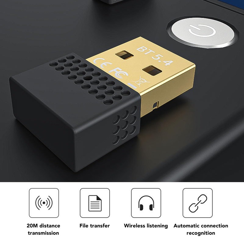 Adaptador Bluetooth 5.4 USB, Dongle Receptor Transmisor 2,4 GHz, Compatible
