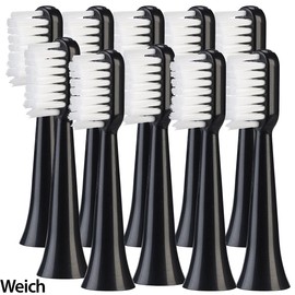 newgen medicals Zubehör zu Reisezahnbürste: 10er-Set Aufsteckbürsten für Akku-Schallzahnbürste SZB-300, weich (Zahnbürsten)