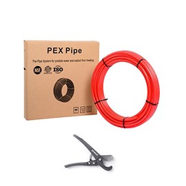 EFIELD Pex A Pipe/Tubing 1/2 Inch 100 ft Length Red Color for Potable Water-Plumbing Application with a Pipe Cutter