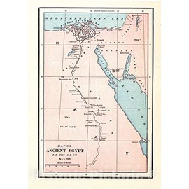 Historic Map - 1898 Map of Ancient Egypt, B.C. 3000 - A.D. 640 - Vintage Wall Art - 16in x 24in