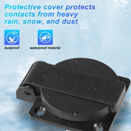 MEIRIYFA 15 Amp NEMA 5-15R Outlet AC Flanged 125 Volt,2 Pole 3 Wire with Weatherproof Cover Power Outlet Outdoor Household Receptacle Socket