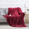 MOONLIGHT20015 Fleece Blanket Throws for Sofas - 400 GSM Burgundy