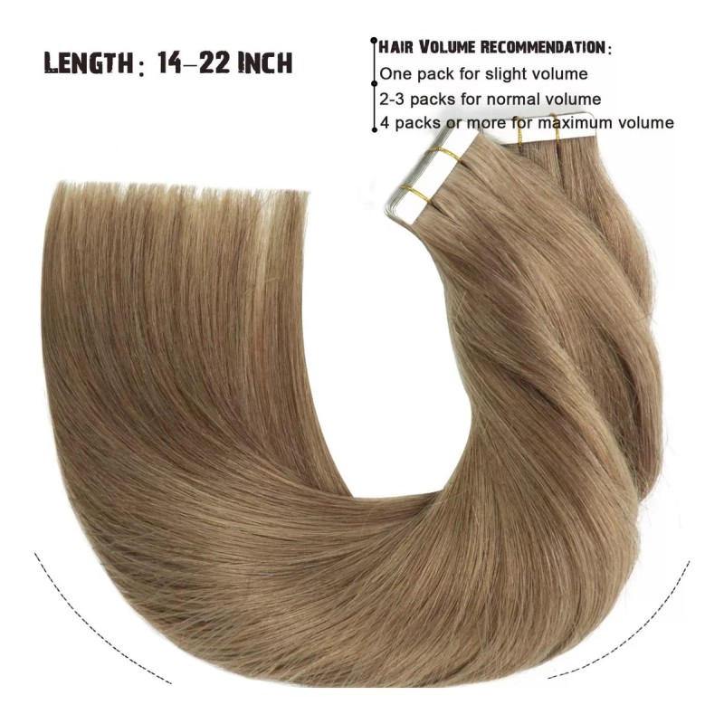 MARCA PROPIA Extensiones Cabello Real 14in Balayage Castaño 50gr