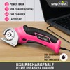 SnapFresh Cordless Electric Scissors, 4V Mini Cardboard Cutter (Hot Pink)