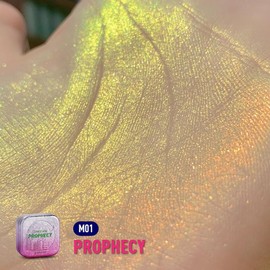 Kaleidos The Space Age Highlighter | Color-Shifting, Natural Glow, Multichrome, Translucent, Rave Makeup, Festival Makeup, Cosmetic Gift, Holographic Makeup, Ethereal Makeup, Duochrome, Glassy Skin:_Prophecy
