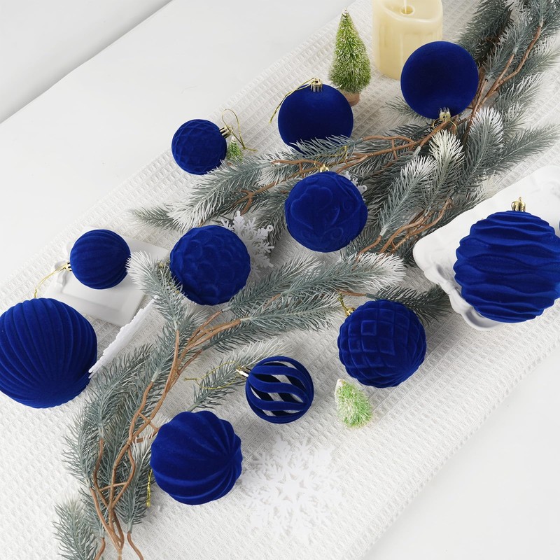 Velvet Hanging Ball Ornaments Set for Christmas Tree