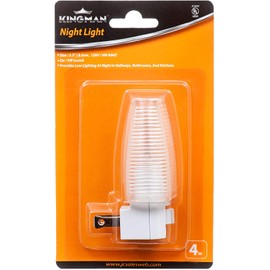 Kingman Night Light Wall Plug in with On/Off Switch Warm White UL Listed, 120V 4W (2 Pack)