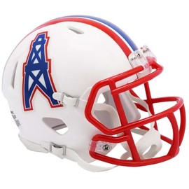 Riddell Houston 1981-1998 Throwback Speed Revolution Mini Helmet (Oilers: 1981-1998 Throwback)