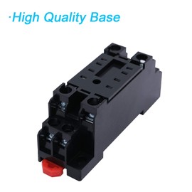 mxuteuk 2pcs HH52P DC 12V Coil 8 Pin 5A DPDT LED Indicator Electromagnetic Power Relay, with Base, with DIN Rail Slotted Aluminum