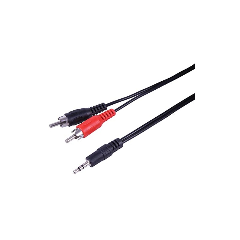 1 x 3,5-mm-ST-Stecker auf 2 x Phono-PLG, 5 m, Audio-