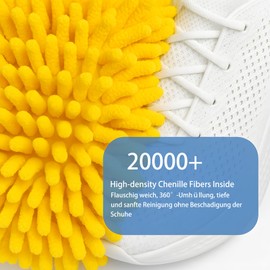 ANYUNKEY Shoe Wash Bag Washing Machine Shoe Bag Washing Machine Laundry Bag Shoes with 360° Cleaning Fluff, Shoe Wash Bag for Washing Machine and Dryer (Yellow, Pack of 2)