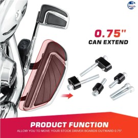 Unbranded 3/4" Driver Floorboard Spacer Extension Kit For Harley Touring Electra Glide 09+