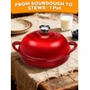 Dutch Oven Bread Baking Pot with Lid 6QT Enameled Cast