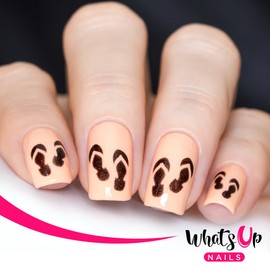 Whats Up Nails - Flip Flop Vinyl Stencils for Nail Art Design (1 Sheet, 20 Stencils)
