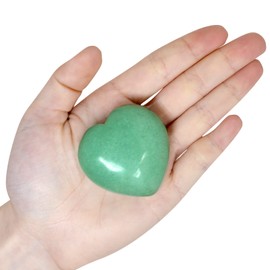 Heart Crystals Healing Green Crystal Green Heart Stones Valentines Palm Stone Mother's Day Love Stone (Green Aventurine)