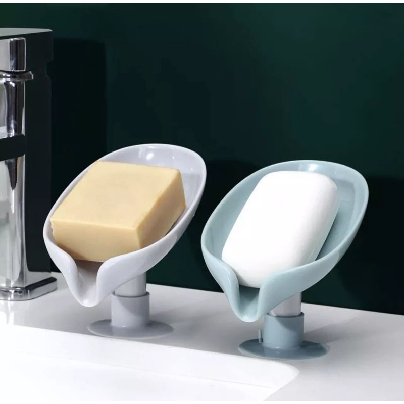 Unbranded Leaf Shape Soap Box Drain Soap Holder, White, Gray,