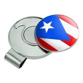 GRAPHICS & MORE Puerto Rico Country Flag Golf Hat Clip with Magnetic Ball Marker