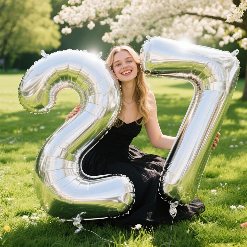 40 Inch Silver 7 Number Balloons Giant number balloons 7
