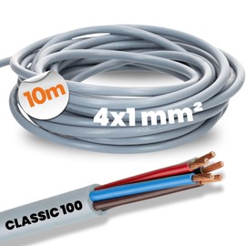 Lapp 00102044 Ölflex Classic 100 Control Cable 4 x 1 mm² without Green/Yellow Protective Conductor I 4 Core Cable I Colour-Coded PVC Cable 4 Core 10 m