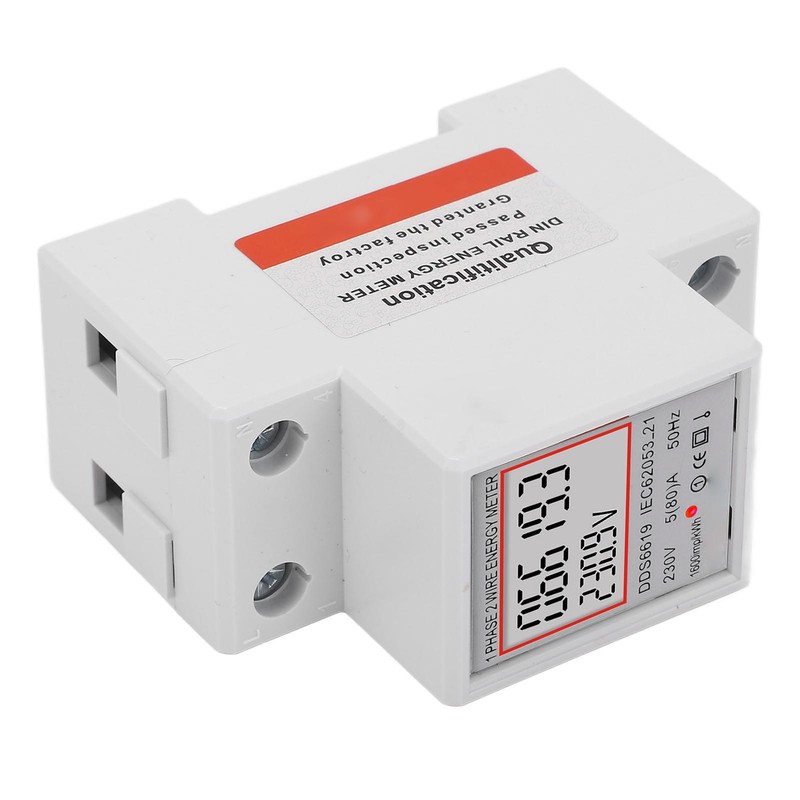 LCD Digital Electricity Meter Single Phase 2 Pin DIN Rail