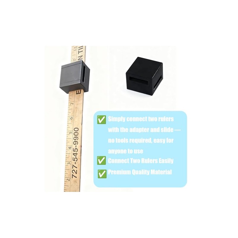 TRUINE Adapter Suitable for Yardstick Ruler, Clothing Measuring Tool (Black)