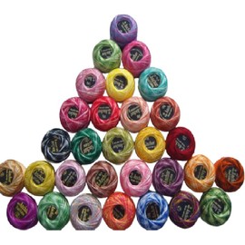 30 VARIEGATED ANCHOR Embroidery Pearl Cotton. No.8 (85 Meters each) For Crochet, Tatting, Sating Stitch, Cross Stitch, Scrapbook, Stamping, Punch Needle Work, Candlewick, Quilting, Embroidery lot more