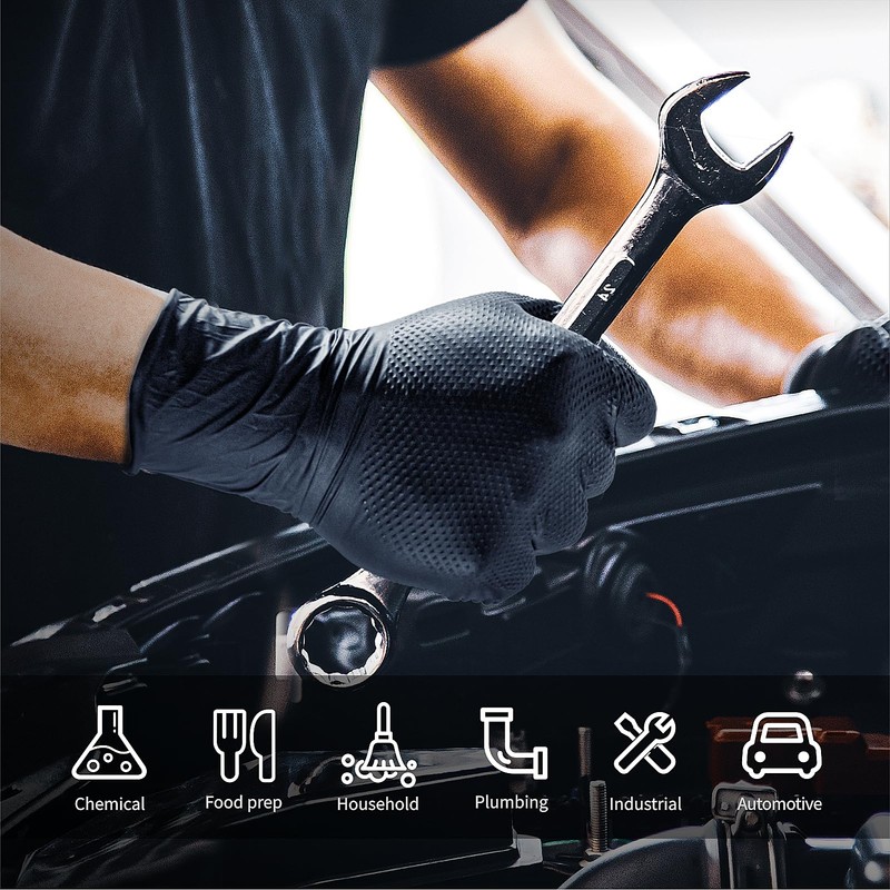 ANBOSON 10 Mil Nitrile Disposable Gloves Heavy Duty Mechanic Gloves