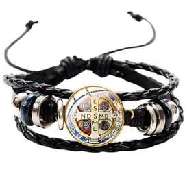 Pulsera San Benito Amanecer para Hombre Proteccion de Males y Envidias Ajustable