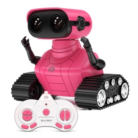 ALLCELE Kids Robot Toys for Girls Boys, Remote Control Robotic Toy with LED Eyes Dance and Sounds, Gifts for 6+ Year Old (Pink)…
