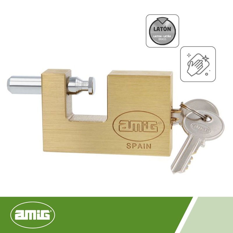 Amig - Rectangular Security Padlock with bar | Includes 2
