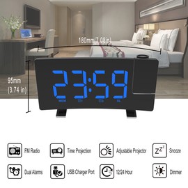 Clock Multifuctional Projection FM Radio Alarm Clock With USB Charging Port