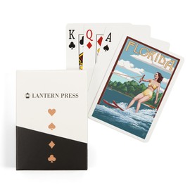 Lantern Press Florida, Water Skier and Lake (52 Playing Cards, Poker Size Card Deck with Jokers)