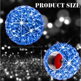 MEAJOO 8PCS Bling Crystal Diamond Tire Stem Valve Caps, Crystal Shinny Rhinestone Car Wheel Tire Valve Caps for Women, Universal for Cars, SUV, Trucks, Bikes, Motorcycles, Bicycles (Light Blue)