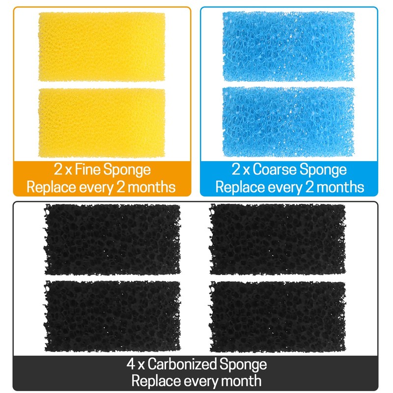 AquaMiracle Aquarium Filter Replacement Sponge, Fish Tank Filter Replacement Parts,