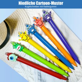 DOMAXWILL Erasable Ballpoint Pen, Pack of 6 Blue Rollerball Pens, Erasable, 0.5 mm Erasable Pens Ballpoint Pens, Erasable Rollerball Pen, Students, School, Office