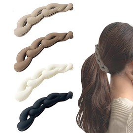 Pack of 4 Large Banana Hair Clips, Vintage Banana Clip, Ponytail Hair Clip, Thick Hair for Women and Girls, Banana Clip, Hair Clips, Women's Banana Clip Hair Clips