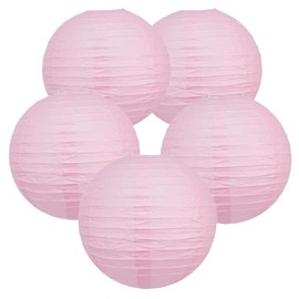 TopAAA 12 Inch Pink Paper Lantern Lamps Party Decorations Chinese Japanese Paper Lanterns(Set of 5, Pink)