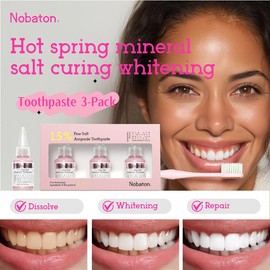 Nobaton Powdered salt 1.5% Whitening Toothpaste，24h Fresh Breath, Enamel Repair, Gum Health, Stain Eraseryellow teeth，Dental recommendation:_3 boxes