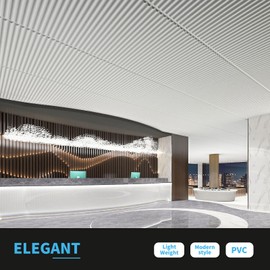 Art3d 2x4 ft Drop Ceiling Tiles in White, 12-Sheet Semi-Cylinder Design 3D Wall Panels for Interior Wall Decor 24x48 inch