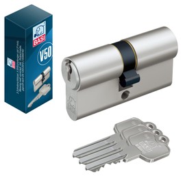 BASI | V50 Profile Short Cylinder 27/27 mm | Different Locking | Profile Cylinder | Door Cylinder Lock Cylinder for House Entrance Doors | Cylinder Lock with 3 Keys