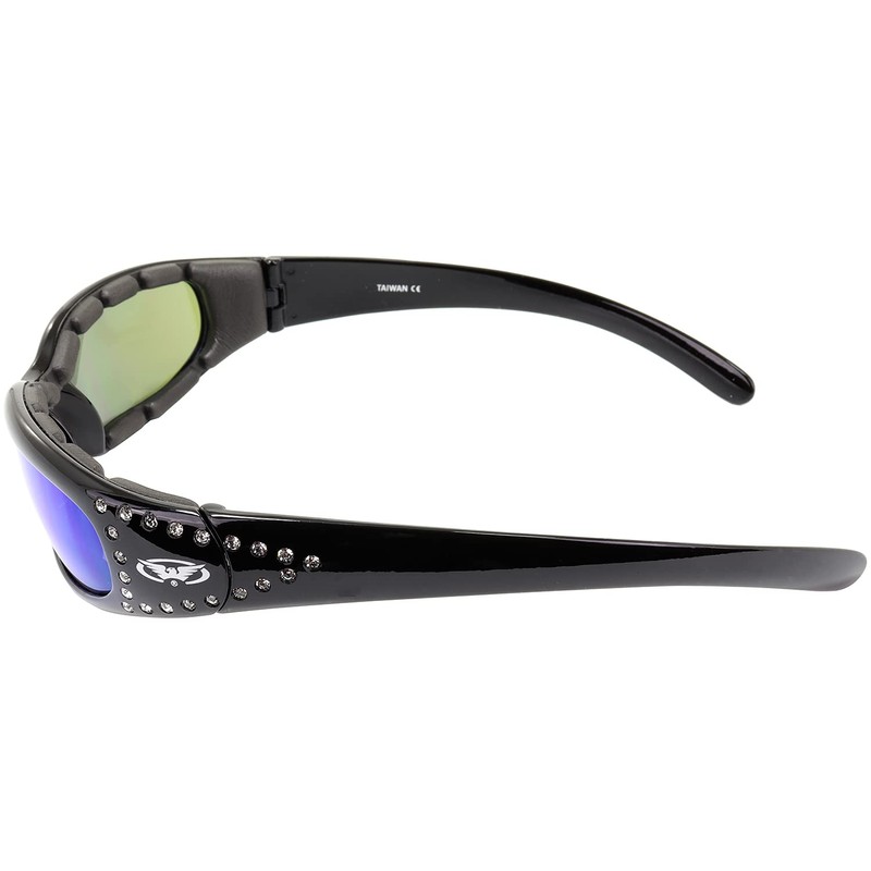 Global Vision Marilyn Women's Ladies Padded Motorcycle Sunglasses Bling Black