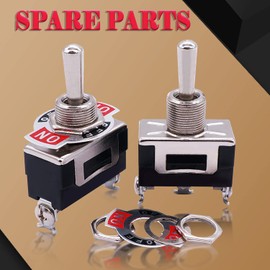 mxuteuk 3Pcs Heavy Duty Rocker Momentary Toggle Switch 20A 125V SPDT 3 Position 3 Pin (ON)-Off-(ON) Switch with Metal Bat Waterproof Cap Ten-123-3mz-B123