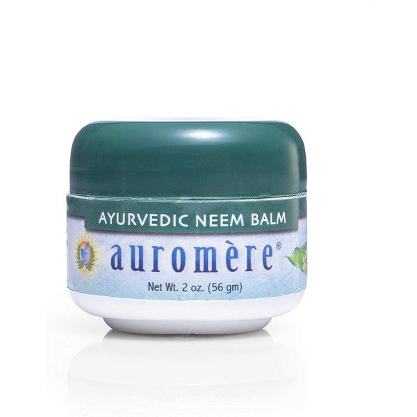 Auromere Ayurvedic Neem Balm - All Natural Rosacea, Eczema And Psoriasis Cream for Face and Body - Contains 34% Neem Oil for Skin - Soothes Dry, Itchy or Sensitive Skin and Reduce Redness - 2oz