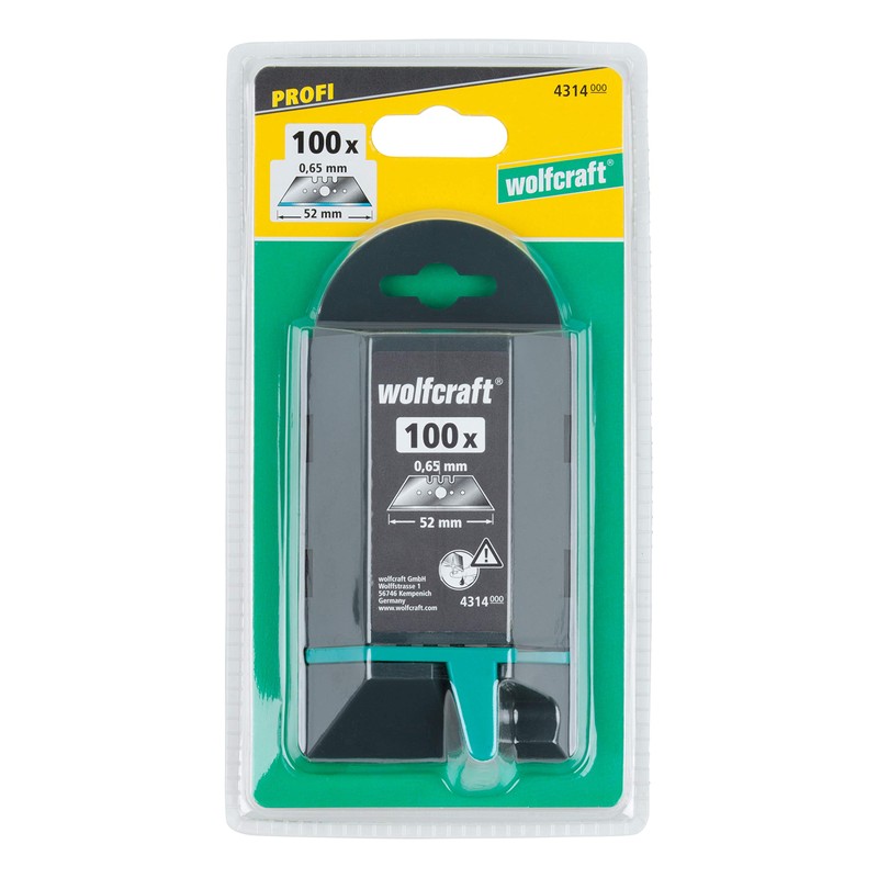 Wolfcraft 100 Professional Trapezium Blades 0.65 x 52 mm in