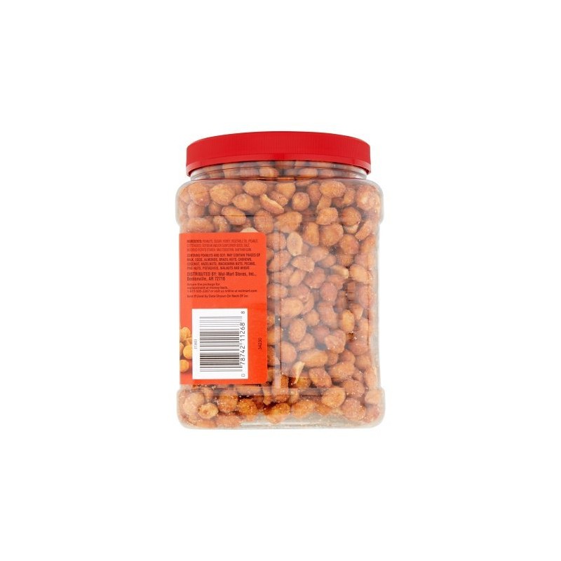 Great Value Honey Roasted Peanuts,(2-Jars of 34.5 oz)