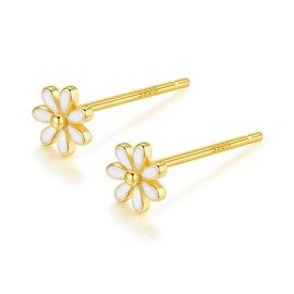 Silver 925 Silver Earrings, Hypoallergenic, Flower, Rose Gold, Sterling Silver