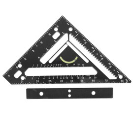 SHINEOFI 1 Set Carpenter Square Ruler Durable Woodworking Measuring Tool Multifunctional Triangular Shaped Center for DIY and Professional Use