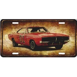 SMART BLONDE The General Lee Metal License Plate