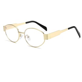 Ridering Retro Oval Sunglasses for Women Mens,Metal Frame Vintage Classic UV400 Protection Sunglasses for Outwear Travel