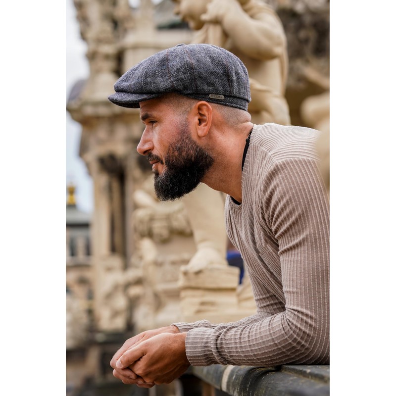 WEROR WEROR-433.1 Men's Flat Cap with Peak, Checked Hat with